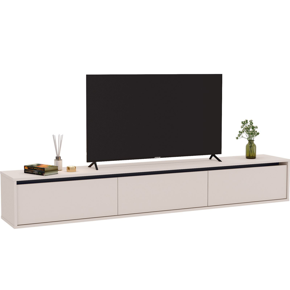 Тумба под телевизор подвесная 200х32х30 см, Кашемир бежевый