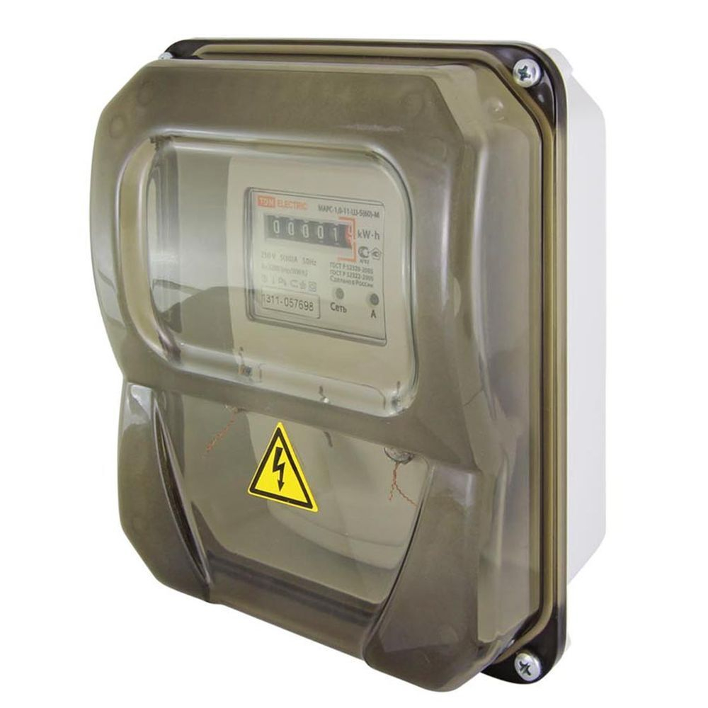 Щит учета навес, ЩУ-1Н-1ф, пластик, TDM, 1 мод, 22.6х19.7х9 см, IP55, SQ0906-0501