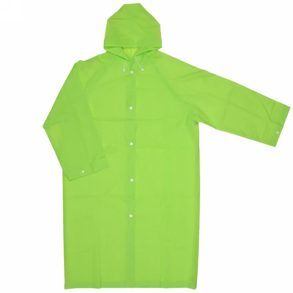Дождевик-плащ 110 Мкрн 115*65см «Macarons» с капюшоном и завязками, на кнопках, зеленый ДоброСад