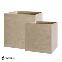 Кашпо CUBE EROSIA YELLOW 60 x 60 x 60