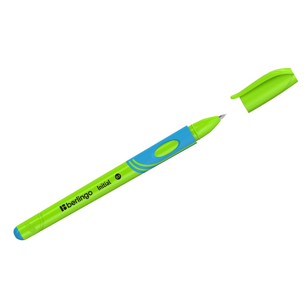 Ручка шариковая Berlingo Initial левша, светло-синяя, 0,7мм, грип