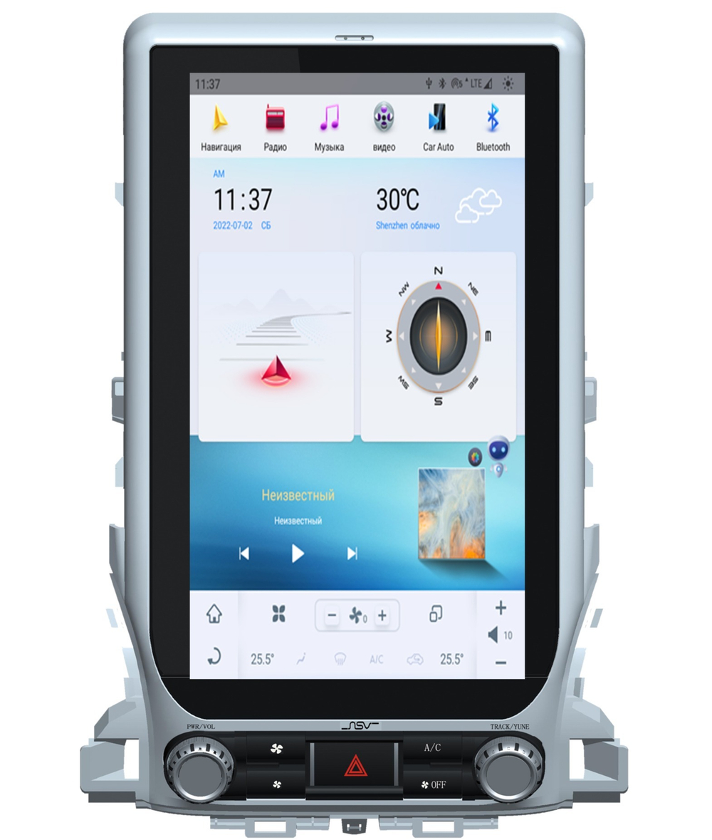 Магнитола для Toyota Land Cruiser 200 2015-2021 (с JBL и 360) - Carmedia ZF-1807H-GE "Тесла-Стиль" монитор 13.6" на Android 13, 8/128 ГБ, Carplay, 4G SIM-слот