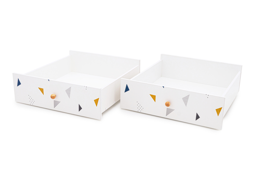 Ящики для кровати Бельмарко Stumpa Треугольники желтый синий