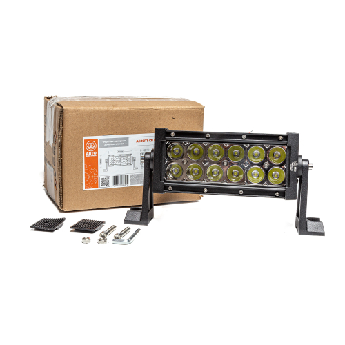 Фара светодиодная дополнительная, балка 183*85*120, направленный свет, 12 диодов, крепление по бокам, 36 Вт, 10-30 В