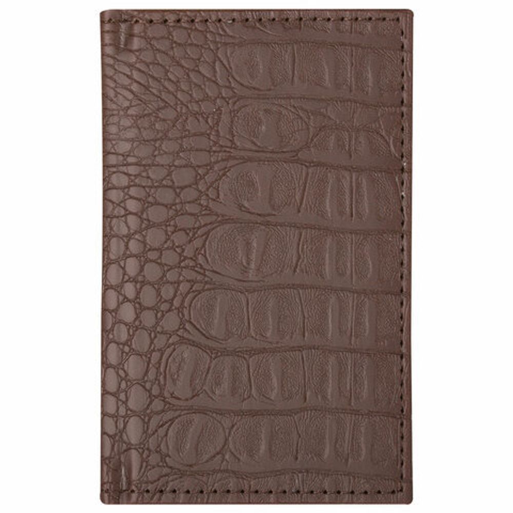 Телефонная книжка МАЛЫЙ ФОРМАТ (80х130 мм) А7, BRAUBERG "Cayman", под крокодиловую кожу, 56 л., вырубной алфавит, коричневая, 125135