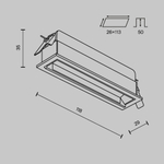 Встраиваемый светильник Technical DL100-6W2.7-3-4K-B