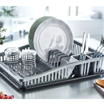 Сушка для посуды "Степ" маленькая черная-серебро