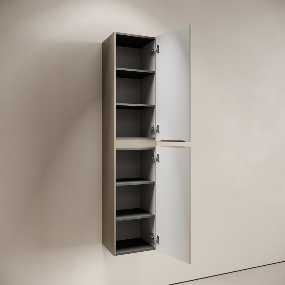 Шкаф-пенал подвесной SANCOS Code, 350х350х1650 мм, цвет  серо- бежевый, арт. PCD35GB