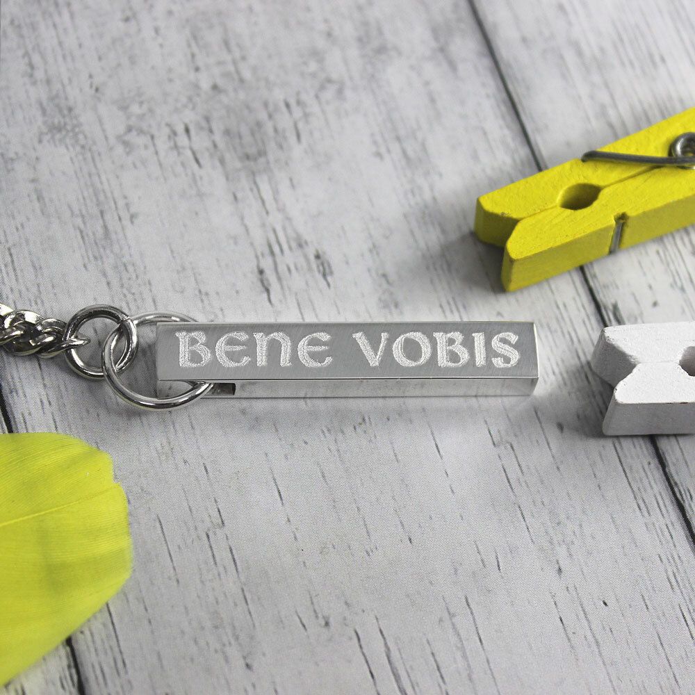 Брелок Брусок из серебра с гравировкой на заказ