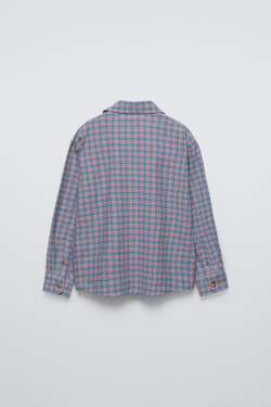 ZARA РУБАШКА ИЗ ФЛАНЕЛИ В КЛЕТКУ, КРАСНОВАТЫЙ