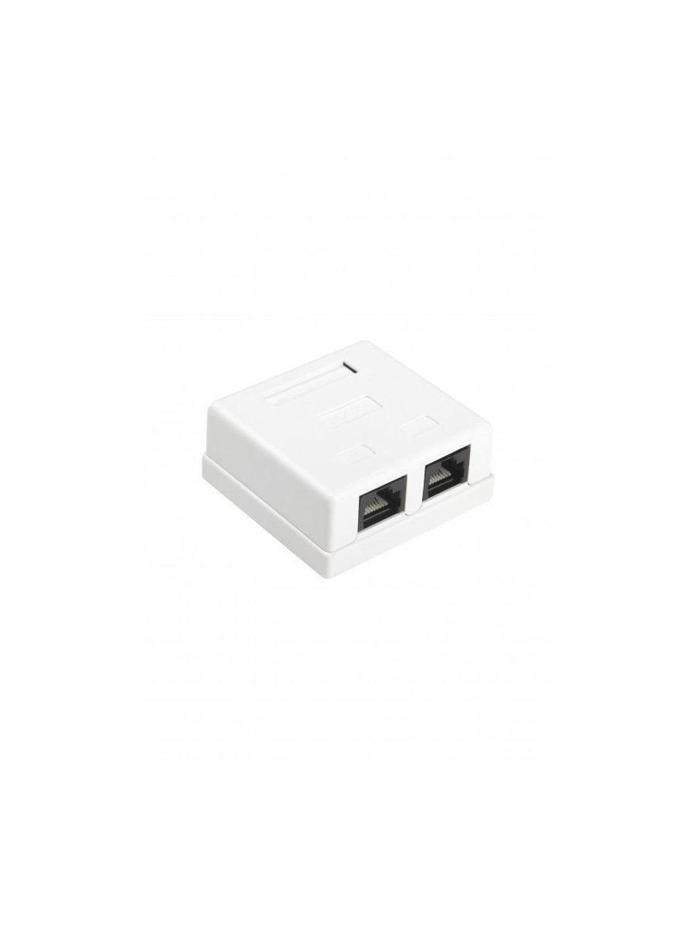 Розетка компьютерная 2-м ОП SB1-2-8P8C-C6-WH RJ45 (8P8C) кат.6 Dual IDC Hyperline 430235