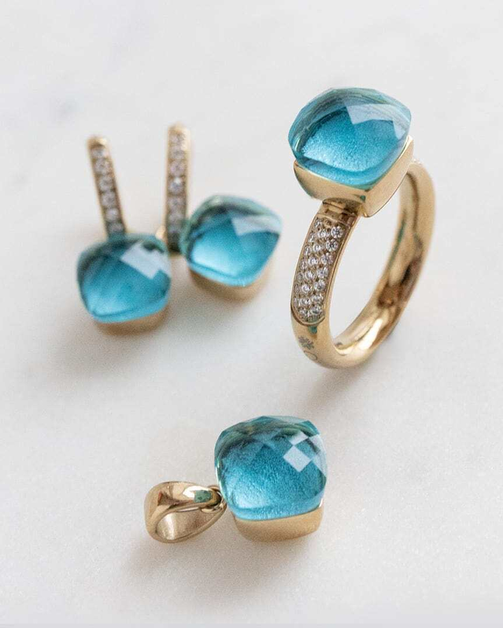 Кольцо Qudo Firenze dark aquamarine 16 мм 610907/15.9 BL/RG