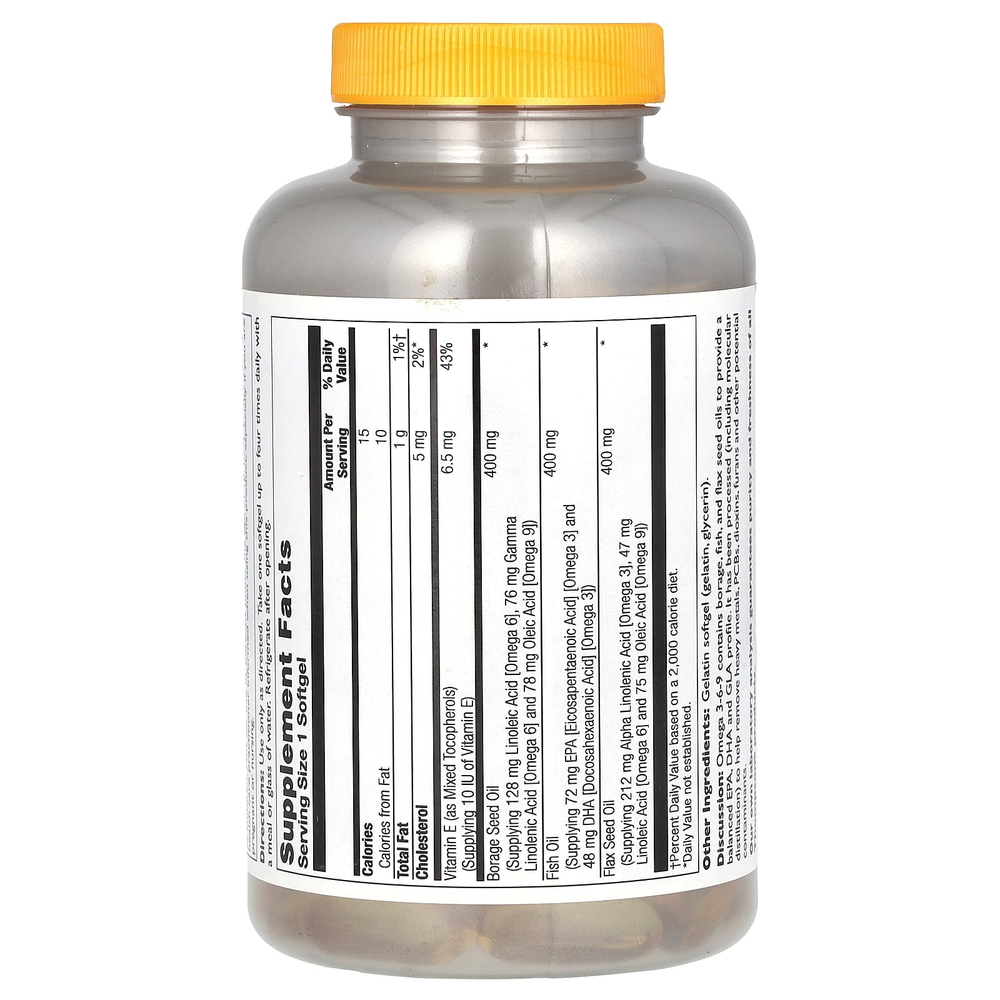 Thompson, омега 3-6-9, 1200 мг, 120 мягких таблеток