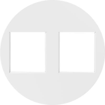 Накладка 2-я для розеток RJ45, TV, SAT,  глянцевый белый,  серия D16