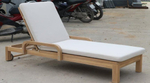 Шезлонг деревянный с матрасом Tagliamento Rimini, цвет натуральный, бежевый