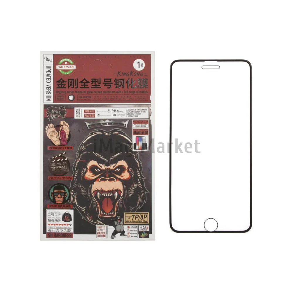 Защитное стекло WK Kingkong S.F.M.T.G для Apple iPhone 6 Plus/6S Plus/7 Plus/8 Plus, 2.5D, черная рамка, 0.22 мм