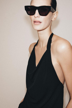 ZARA КРЕПОВЫЙ ТОП СО СБОРКАМИ, ЧЕРНЫЙ