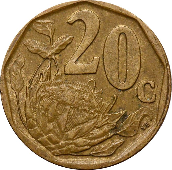 20 центов 1996-2000 ЮАР