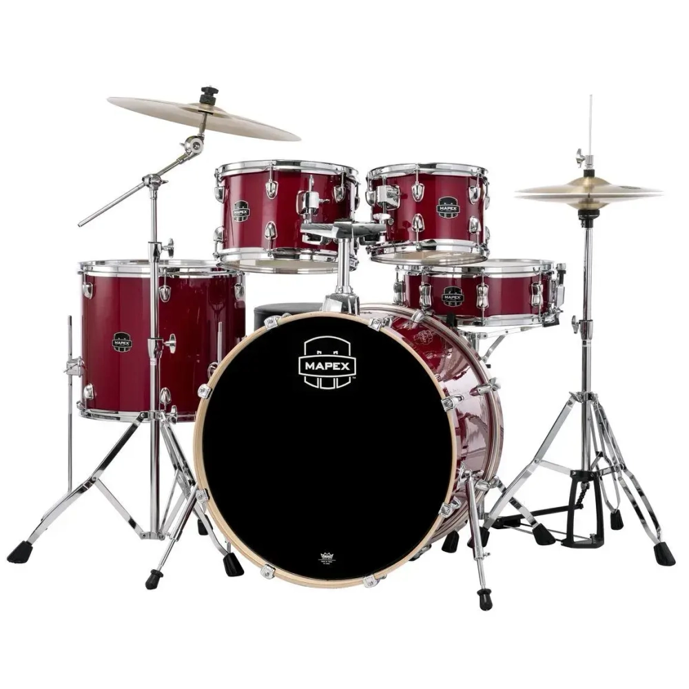 Mapex VE5295FTCVM Ударная установка из 5 барабанов Venus. Корпус: тополь, 9 слоев, толщина 7,2 мм. Покрытие корпусов: Crimson Red Sparkle.