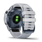Спортивные наручные часы Garmin Fenix 6 Pro Solar синий минерал с белым ремешком 010-02410-19