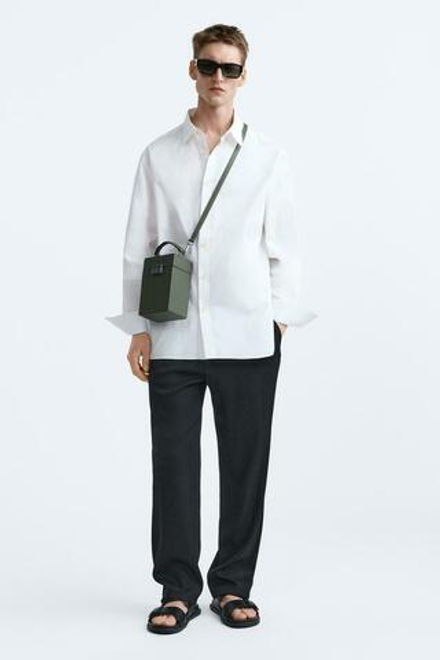 ZARA НЕБОЛЬШАЯ ЖЕСТКАЯ СУМКА-КОРОБОЧКА ПРЯМОУГОЛЬНОЙ ФОРМЫ, ЗЕЛЕНЫЙ