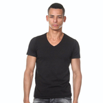 Черная футболка с V-образным вырезом (Размер: S) (Цвет: черный)