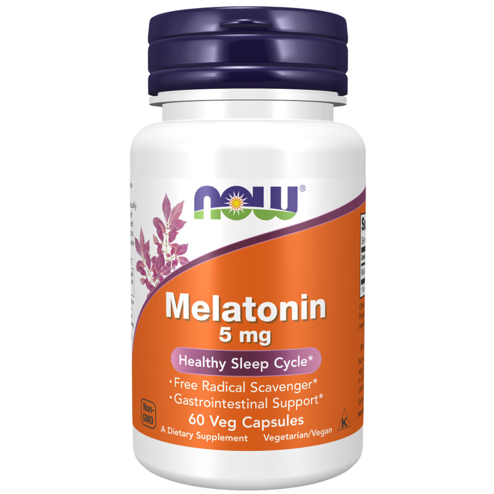 Now Foods Melatonin 5 mg 60 veg capsules , Мелатонин