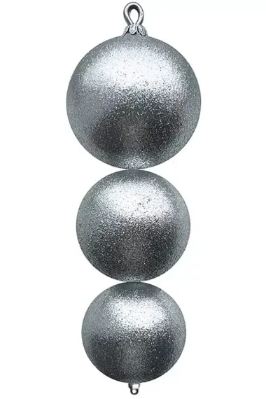 Украшение для высотной ели Капля, 28 см., пластик, глиттер, серебро, ПромEлка (КИП-28Silver)