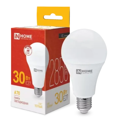 Лампа светодиодная LED-A70-VC 30Вт 230В Е27 3000К ТЕПЛЫЙ 2850Лм IN HOME РАСПРОДАЖА