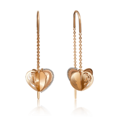 Серьги-продевки из красного золота Артикул: 02-4165-01-000-1110-48