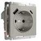 Розетка с заземлением, шторками и USB тип A+C (дымчатый) W1271704/ a069465