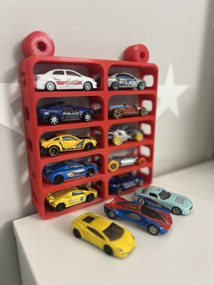 Полка для машинок Hot Wheels 10 шт, крепление на стену для hot wheels 10 шт красный