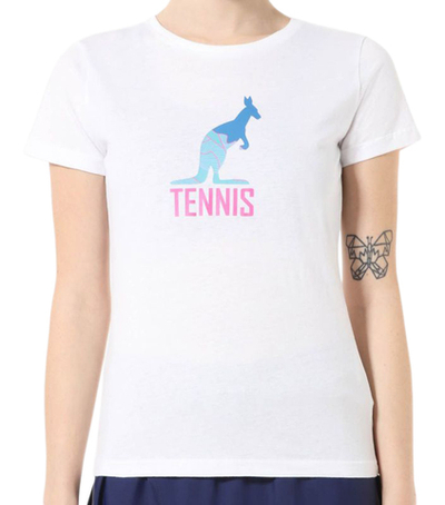 Женская футболка теннисная Australian Graphic Play T-Shirt - bianco