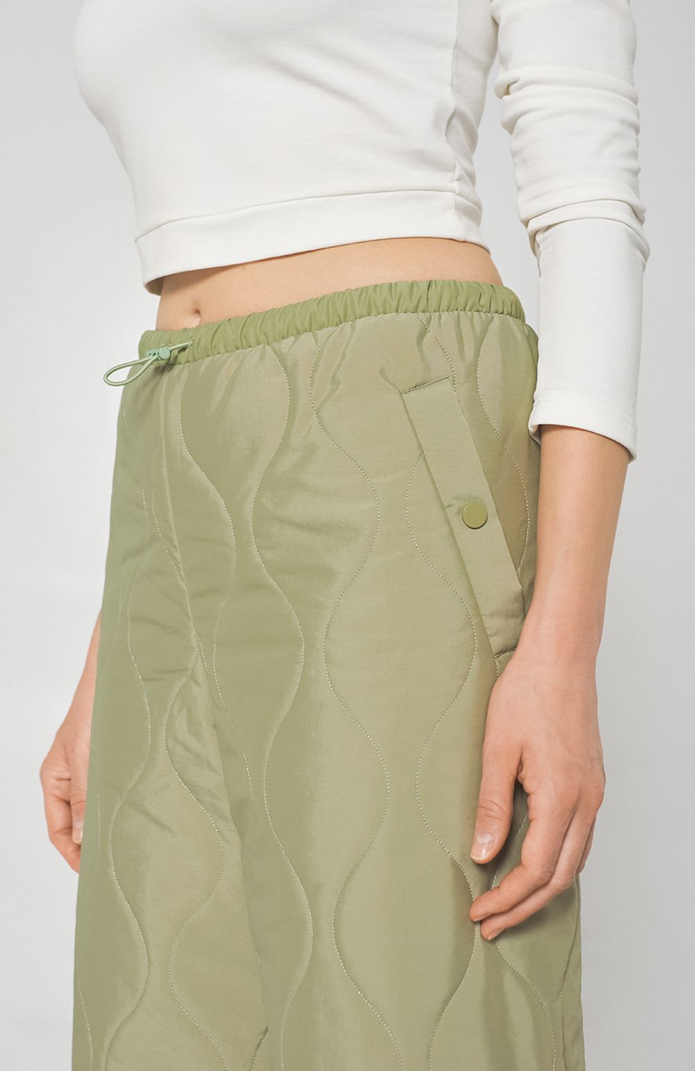 Брюки Alexandra Talalay стёганые AT019 фисташковые