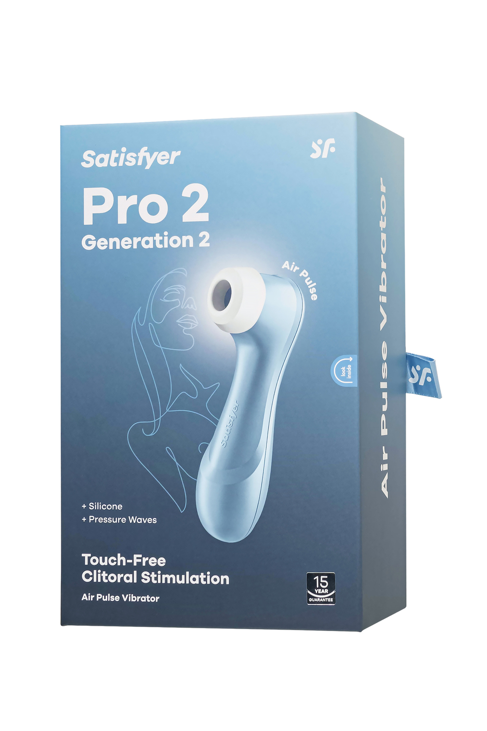 Вакуум-волновой бесконтактный стимулятор клитора Satisfyer PRO 2, силикон, голубой, 15 см
