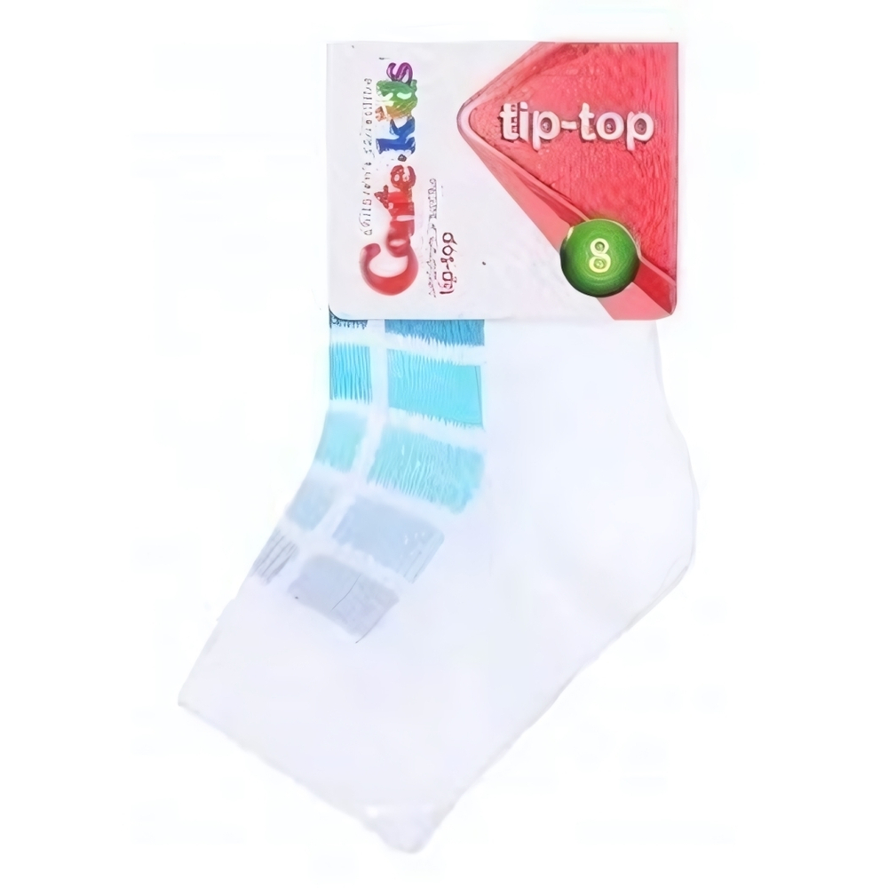 Носки для мальчиков 5С-11СП 10р бело-бирюзовый 217 (Conte)