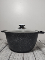 Кастрюля АП 3л стекл крышка Мрамор темный кмт32а