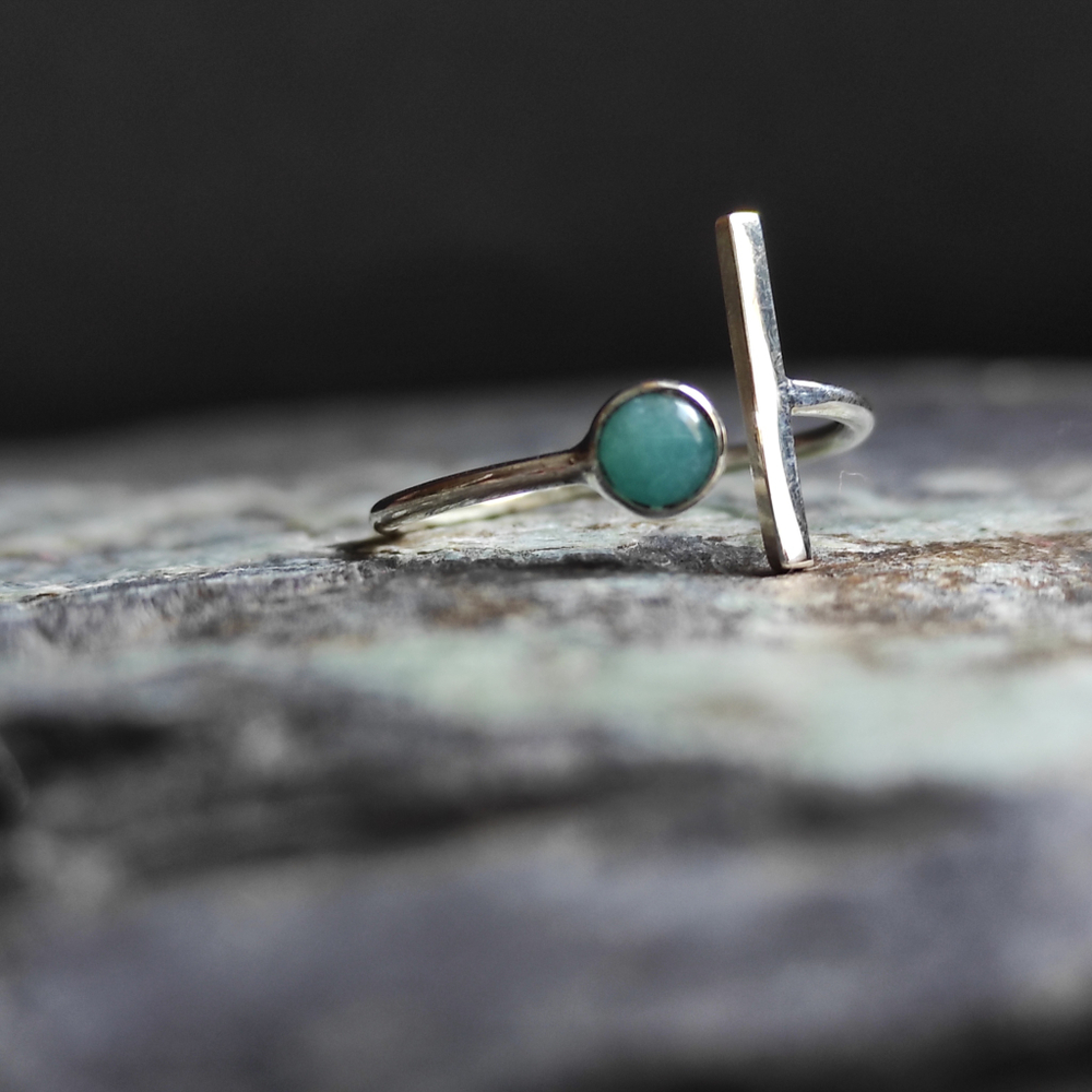 Кольцо ГРАНИЦА, серебро/ларимар