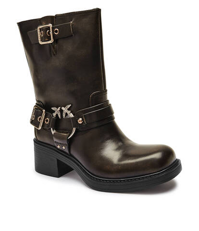 Кожаные ботильоны на каблуке ALYS 02 Pinko - коричневый(SD0155 P056)