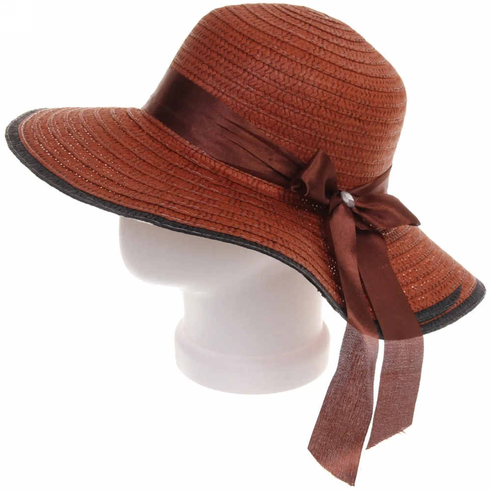 Шляпа женская с широкими полями «TiraMiSu- Бэлла», микс 6 цветов, р58, ширина полей 11 см