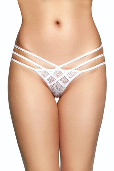 Стринги с геометрическим узором белые M/L