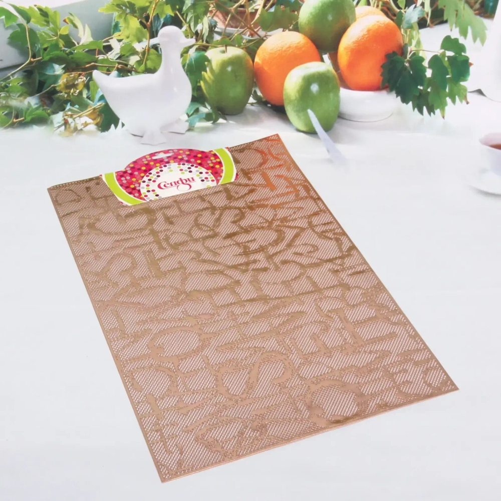 Салфетка на стол 30*45см «Буквы» розовое золото