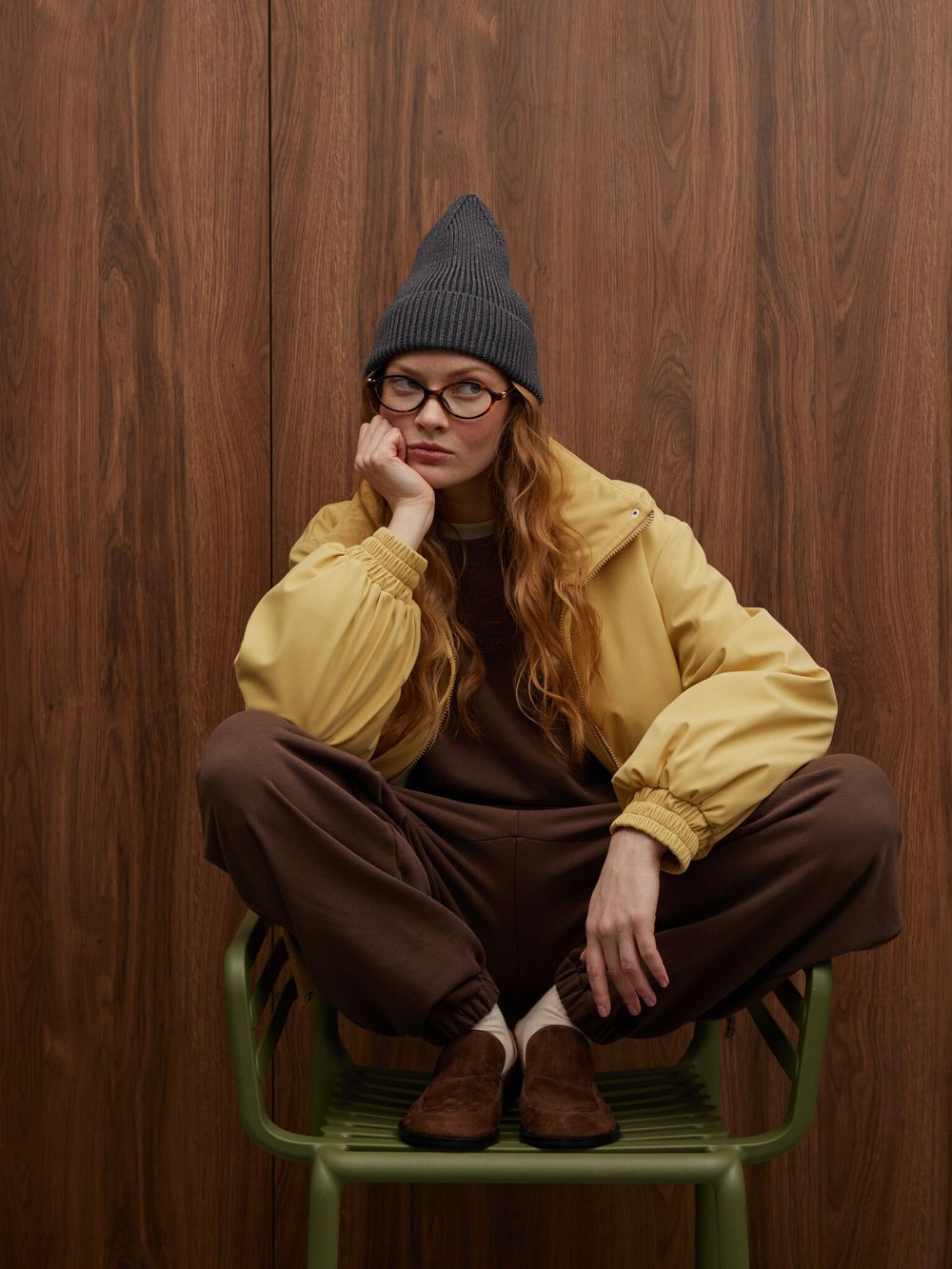 Шапка хлопковая с отворотом "Графит"