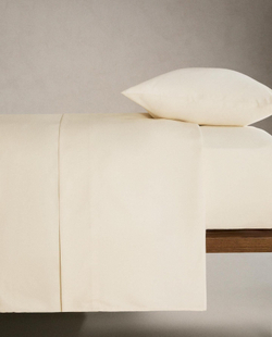 Zara Home - Простыня из атласа (1000 нитей), кремовый, 210x280 см