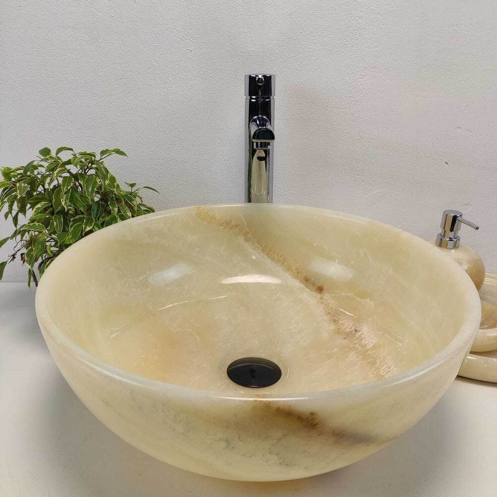 Раковина из оникса Bowl Yellow TinLip BO-60982 45*45*17