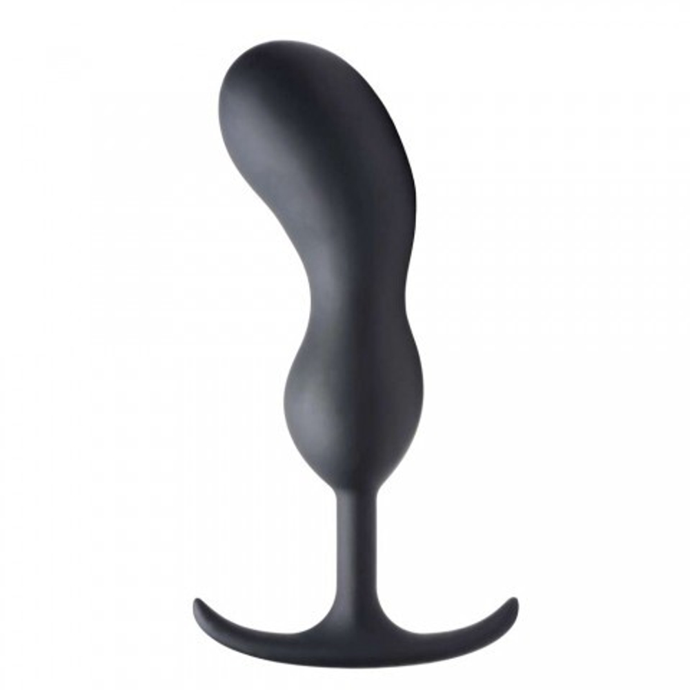 Массажер простаты с утяжелителями Heavy Hitters Premium Silicone Weighted Prostate Plug, M, черный, 16.3х3.8 см