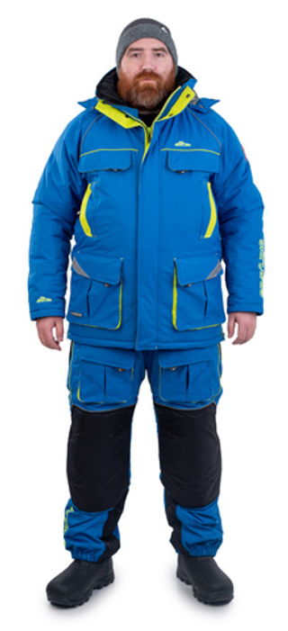 Зимний костюм для рыбалки Камчатка 2020 -45 (таслан, т.синий-лайм) GRAYLING