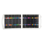 Фломастеры Basir, серия "Блёстки", разноцветные, двусторонние, в прозрачном пластиковом футляре, набор 24 шт