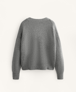 Oysho Мягкий вязаный джемпер с V-образным вырезом, серый меланж