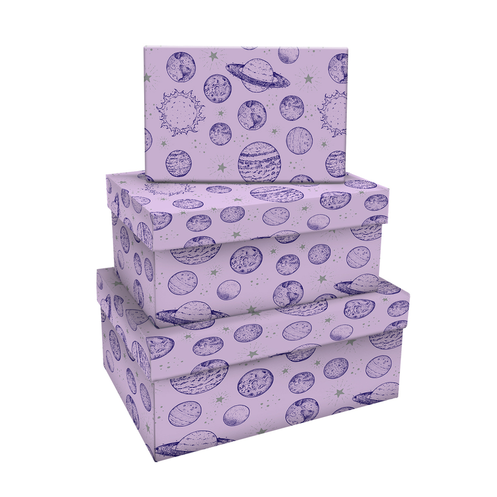 Коробка подарочная квадратная MESHU  "Мир планет", 11-15,5см И